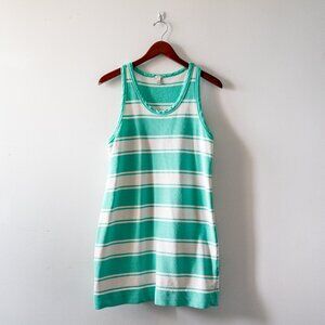 J Crew Seafoam Green Rugby Stripe Tank Dress Sz S